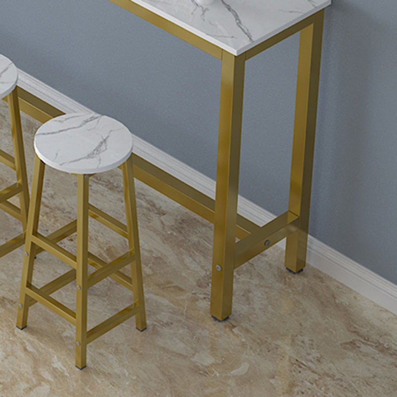 1/4/5 PCs hergestelltes Holzbarset mit Metallhocker für kleine Orte