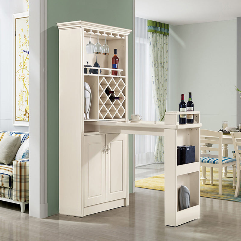 Contemporary Style 1/2 Pieces Wood Rectangular Bar Table Set for Dining Room