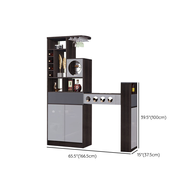 Contemporary Style 1/2 Pieces Wood Rectangular Bar Table Set for Dining Room