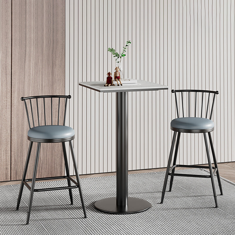 Ensemble de bar PCS 1/2/3/5 moderne avec table de pub carrée et tabourets métalliques pour la maison