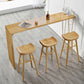 Natural Finish 1/4 Pcs Bar Set with Wooden Stools for Dining Room