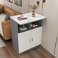 Modern Rectangle White Top Bar Dining Table with Storage for Living Room