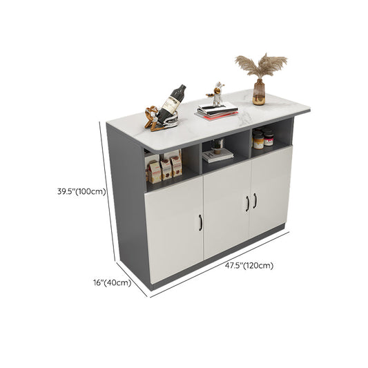 Moderne rechthoek witte bovenste bar eettafel met opslag voor woonkamer