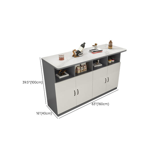 Moderne rechthoek witte bovenste bar eettafel met opslag voor woonkamer