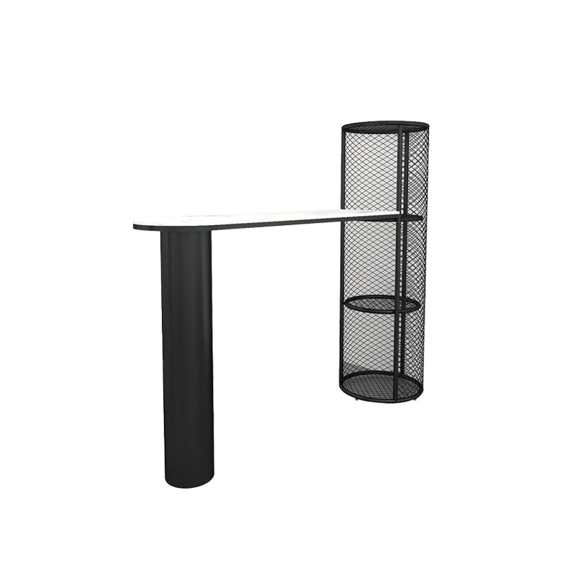 Modern Double Pedestal Sintered Stone Bar Table for Kitchen Dining Room Without Chairs Clearhalo 'Bar Furniture' 'Bar Tables' 'bar_tables' 'furn' 'furn_bar_tables' 'Furniture' 'Kitchen & Dining Furniture' 7779462