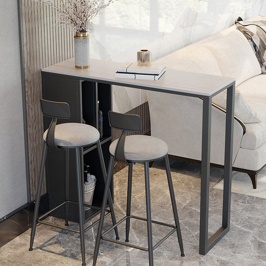 Moderne gesinterde stenen top dubbele voetstuktafel tafel voor keuken eetkamer