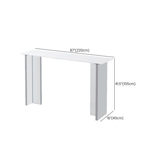 Moderne gesinterde stenen top rechthoekige bar eettafel met acrylbasis