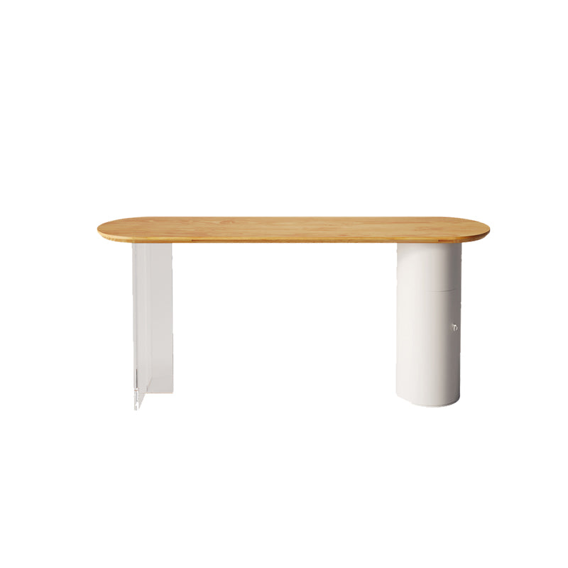 Contemporary Solid Wood Oval Bar Dining Table for Living Room Without Chairs Clearhalo 'Bar Furniture' 'Bar Tables' 'bar_tables' 'furn' 'furn_bar_tables' 'Furniture' 'Kitchen & Dining Furniture' 7779517