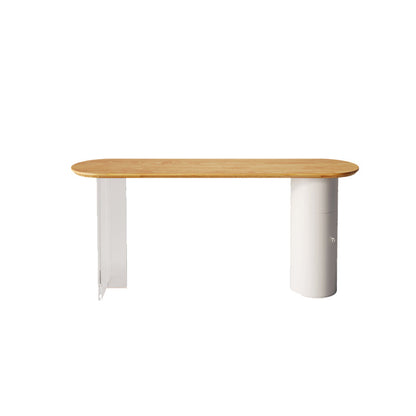 Contemporary Solid Wood Oval Bar Dining Table for Living Room Without Chairs Clearhalo 'Bar Furniture' 'Bar Tables' 'bar_tables' 'furn' 'furn_bar_tables' 'Furniture' 'Kitchen & Dining Furniture' 7779517