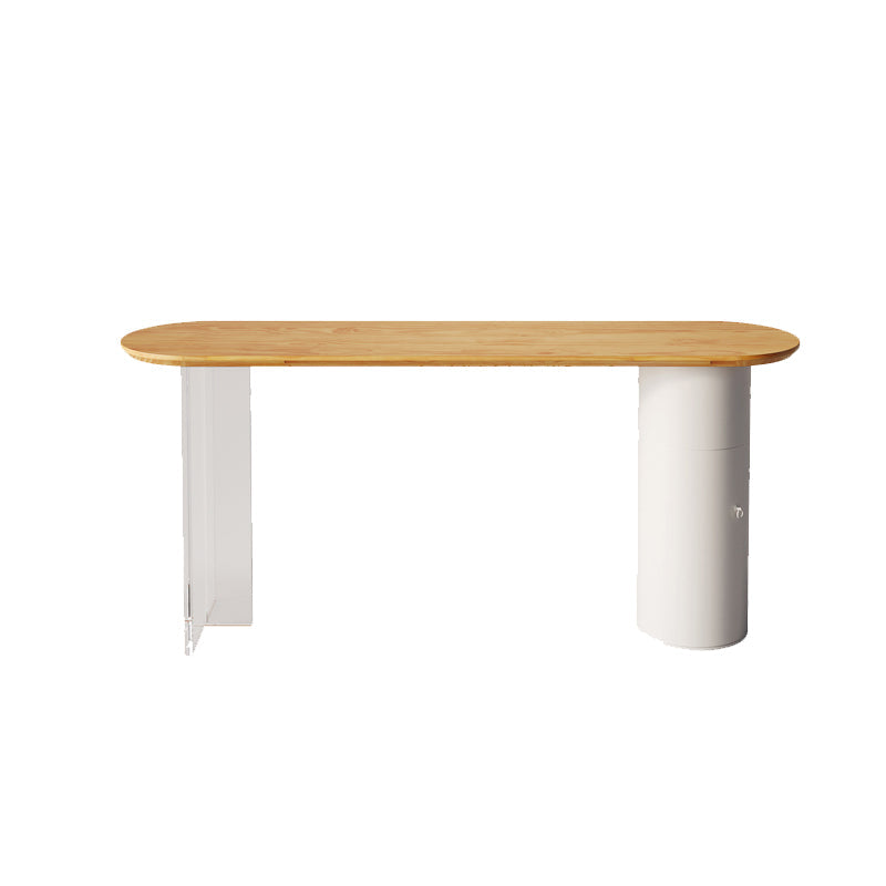 Contemporary Solid Wood Oval Bar Dining Table for Living Room Clearhalo 'Bar Furniture' 'Bar Tables' 'bar_tables' 'furn' 'furn_bar_tables' 'Furniture' 'Kitchen & Dining Furniture' 7779521
