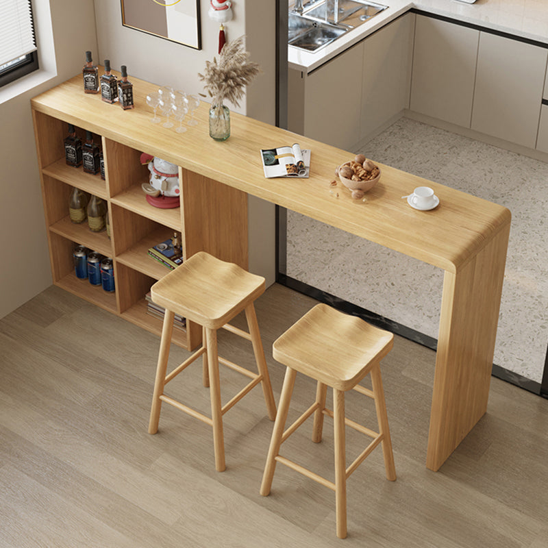 Mesa de comedor rectangular con tapa de madera maciza contemporánea y almacenamiento