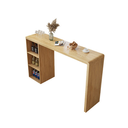 Mesa de comedor rectangular con tapa de madera maciza contemporánea y almacenamiento