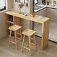 Mesa de comedor rectangular con tapa de madera maciza contemporánea y almacenamiento