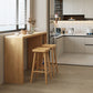 Mesa de comedor rectangular con tapa de madera maciza contemporánea y almacenamiento