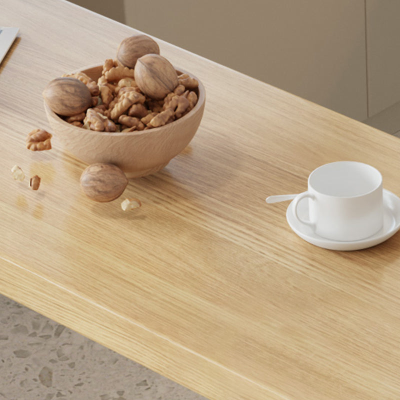 Mesa de comedor rectangular con tapa de madera maciza contemporánea y almacenamiento