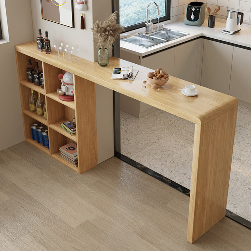 Mesa de comedor rectangular con tapa de madera maciza contemporánea y almacenamiento
