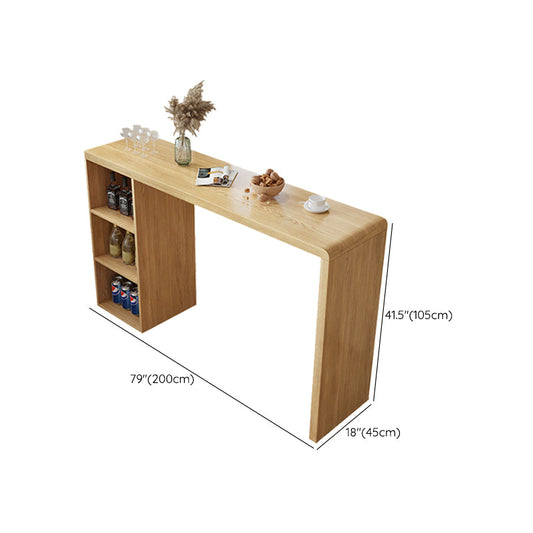 Hedendaagse massief houten bovenhoek Bar -eettafel met opslag