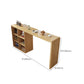 Mesa de comedor rectangular con tapa de madera maciza contemporánea y almacenamiento