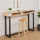 Contemporary Solid Wood Top Rectangle Bar Dining Table for Living Room
