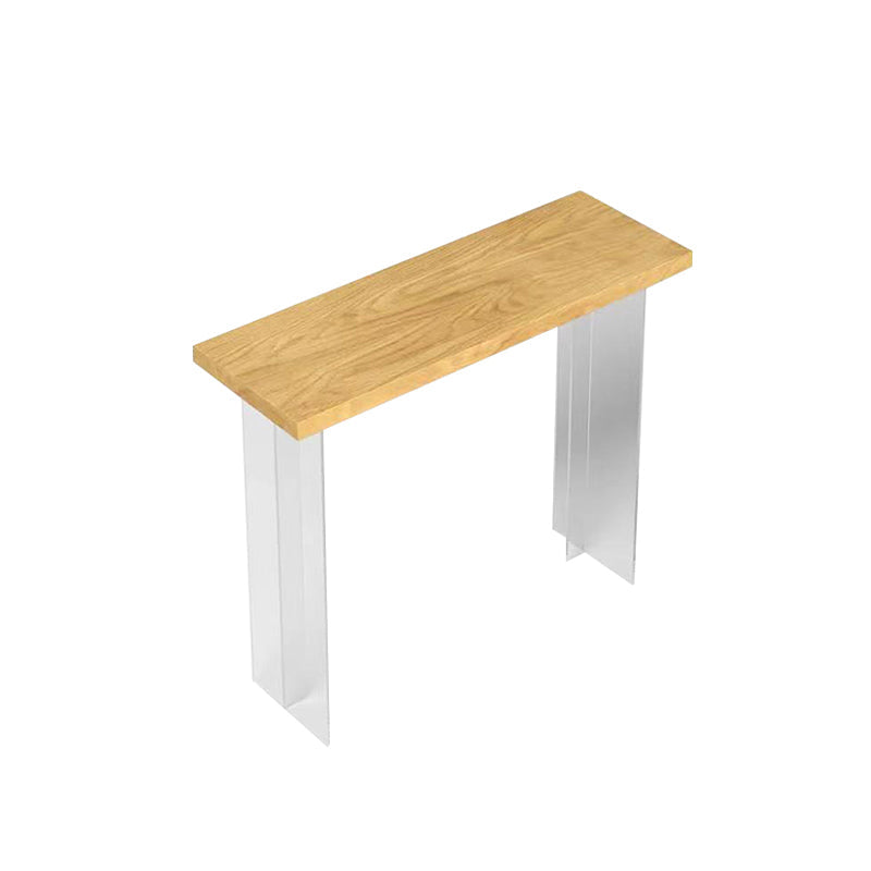 Acrylic Base Pine Solid Wood Bar Table for Kitchen Dining Room Without Chairs Clearhalo 'Bar Furniture' 'Bar Tables' 'bar_tables' 'furn' 'furn_bar_tables' 'Furniture' 'Kitchen & Dining Furniture' 7779598