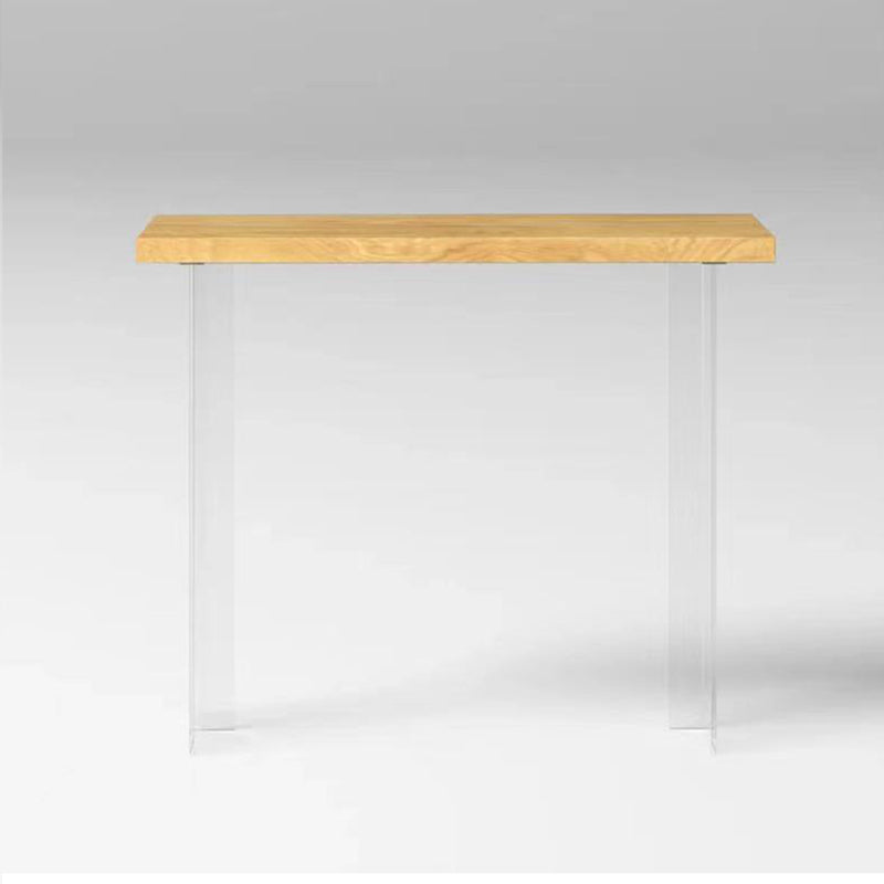 Acrylic Base Pine Solid Wood Bar Table for Kitchen Dining Room Clearhalo 'Bar Furniture' 'Bar Tables' 'bar_tables' 'furn' 'furn_bar_tables' 'Furniture' 'Kitchen & Dining Furniture' 7779599