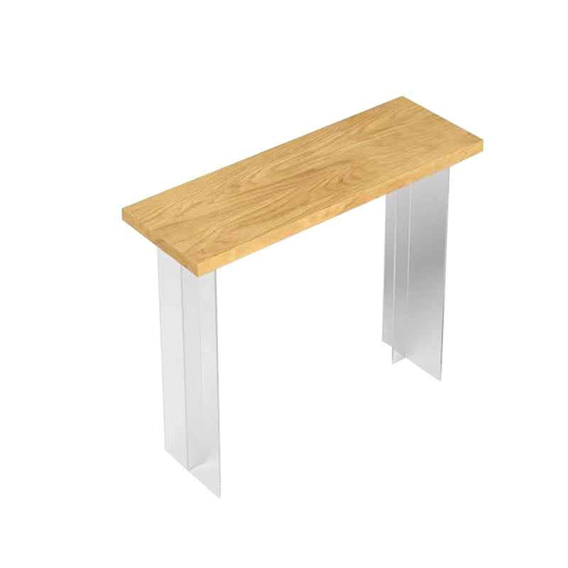 Acrylic Base Pine Solid Wood Bar Table for Kitchen Dining Room Clearhalo 'Bar Furniture' 'Bar Tables' 'bar_tables' 'furn' 'furn_bar_tables' 'Furniture' 'Kitchen & Dining Furniture' 7779602