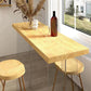 Solid Wood Acrylic Base Rectangle Bar Table for Kitchen Dining Room