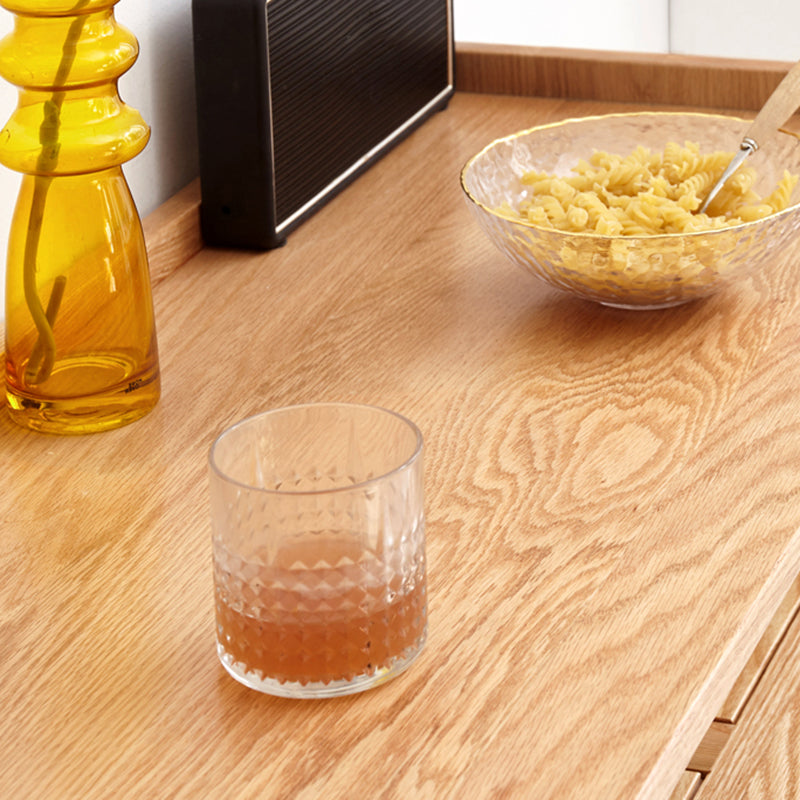 Servidor de comedor de madera sólida Puerta de vidrio de estilo moderno con almacenamiento abierto