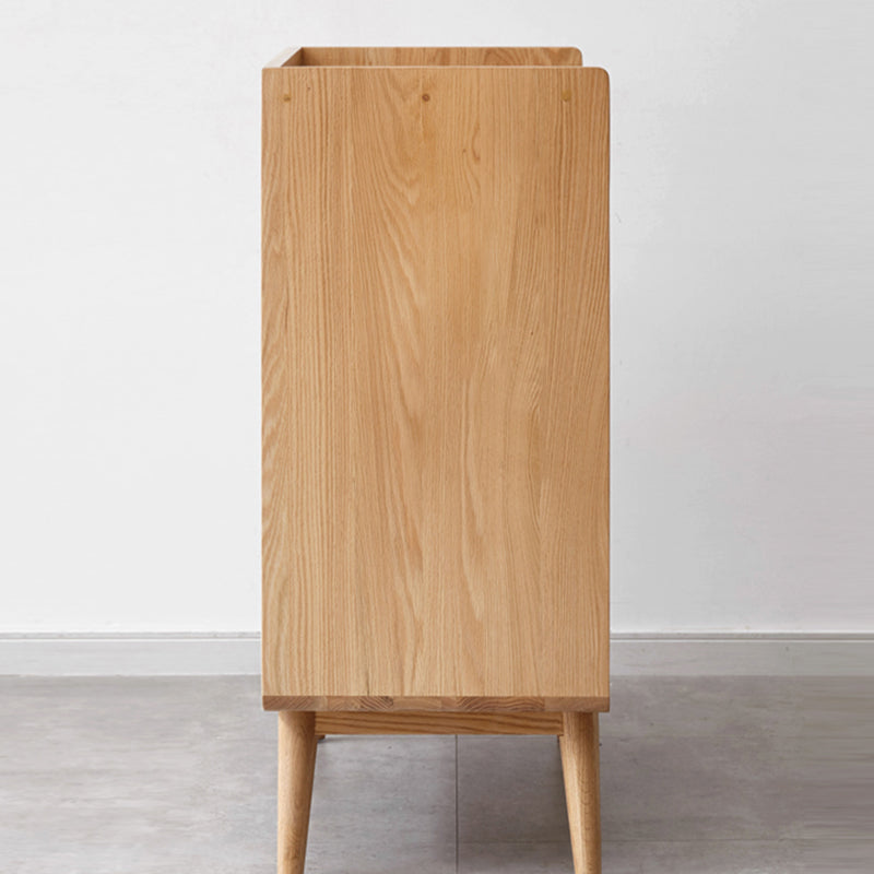 Servidor de comedor de madera sólida Puerta de vidrio de estilo moderno con almacenamiento abierto