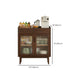 Espresso Solid Wood Dining Server Modern Glass Door with 2 Drawers Clearhalo 'buffet_sideboard' 'Buffets & Sideboards' 'furn' 'furn_buffet_sideboard' 'Furniture' 'Kitchen & Dining Furniture' 7779776