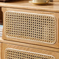 Solid Wood Dining Server Modern Style Rattan Door met 3 laden