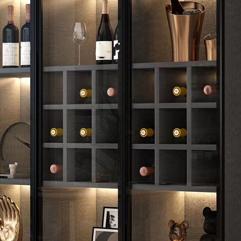 Modern Living Room Floor Cabinet Wood Multi-shelf with Glass Doors Clearhalo 'Display & China Cabinets' 'display_china_cabinets' 'furn' 'furn_display_china_cabinets' 'Furniture' 'Kitchen & Dining Furniture' 7779830