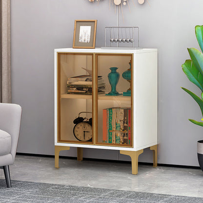 Abbattine Curio in legno a 2 porte di vetro senza illuminazione per soggiorno