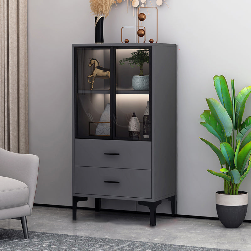 Abbattine Curio in legno a 2 porte di vetro senza illuminazione per soggiorno