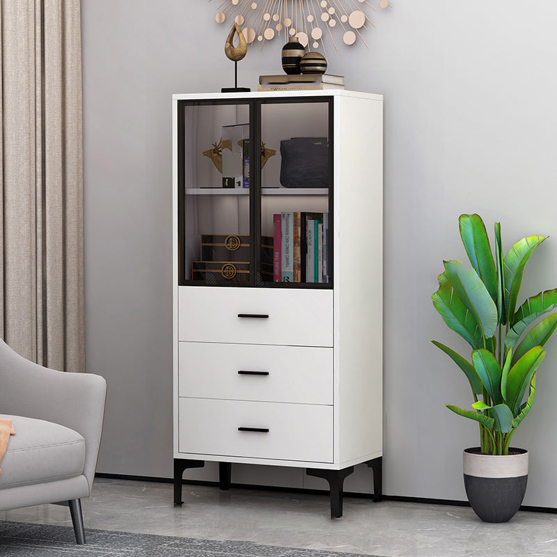 Abbattine Curio in legno a 2 porte di vetro senza illuminazione per soggiorno