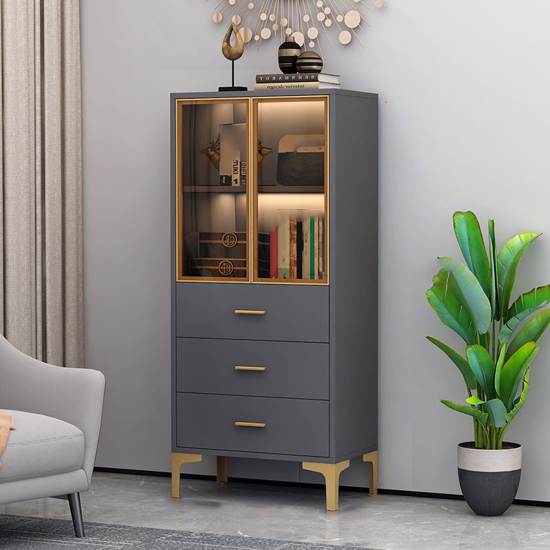 Abbattine Curio in legno a 2 porte di vetro senza illuminazione per soggiorno