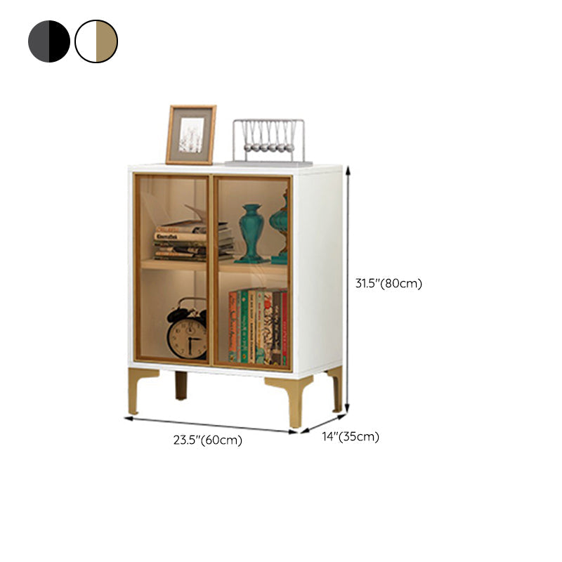 Abbattine Curio in legno a 2 porte di vetro senza illuminazione per soggiorno