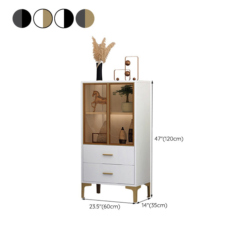 Abbattine Curio in legno a 2 porte di vetro senza illuminazione per soggiorno