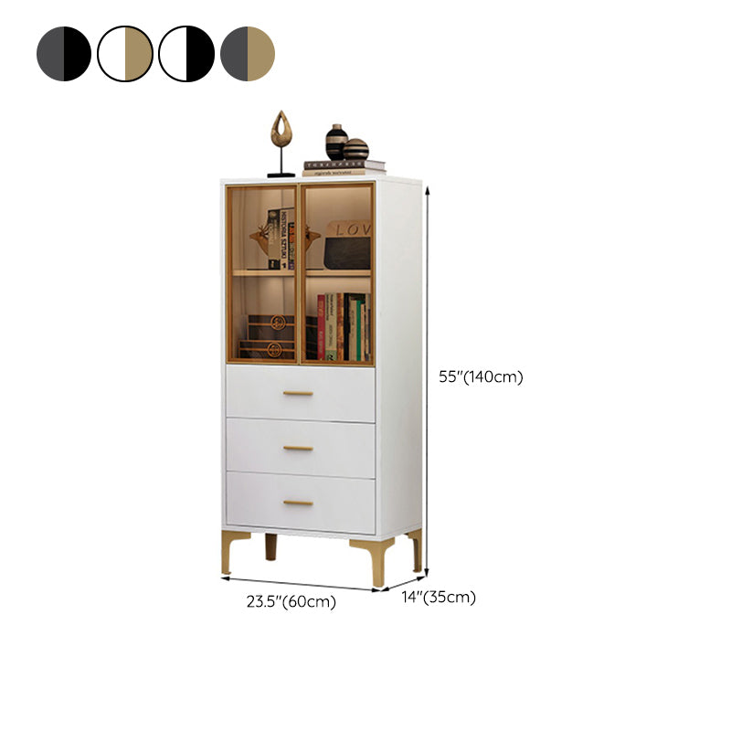 Abbattine Curio in legno a 2 porte di vetro senza illuminazione per soggiorno