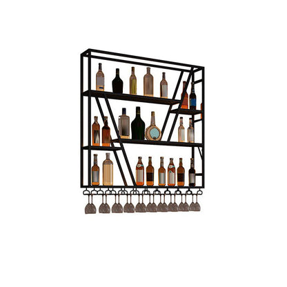 Metal Industrial Wine Holder Rack Wall Mounted Storage Shelves with Light 1 Piece Clearhalo 'furn' 'furn_wine_racks' 'Furniture' 'Kitchen & Dining Furniture' 'Wine Racks' 'wine_racks' 7779880