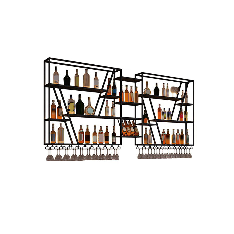 Metal Industrial Wine Holder Rack Wall Mounted Storage Shelves with Light 1 Piece Clearhalo 'furn' 'furn_wine_racks' 'Furniture' 'Kitchen & Dining Furniture' 'Wine Racks' 'wine_racks' 7779885