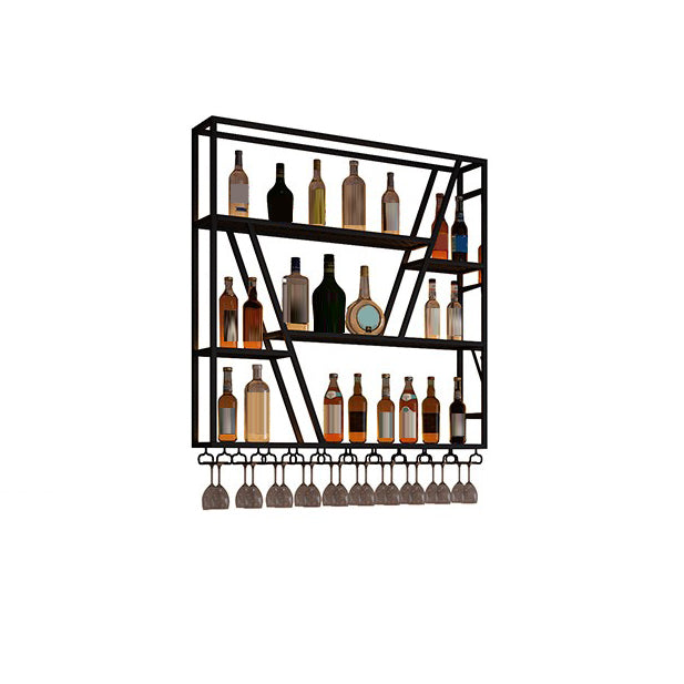 Metal Industrial Wine Holder Rack Wall Mounted Storage Shelves with Light Clearhalo 'furn' 'furn_wine_racks' 'Furniture' 'Kitchen & Dining Furniture' 'Wine Racks' 'wine_racks' 7779888
