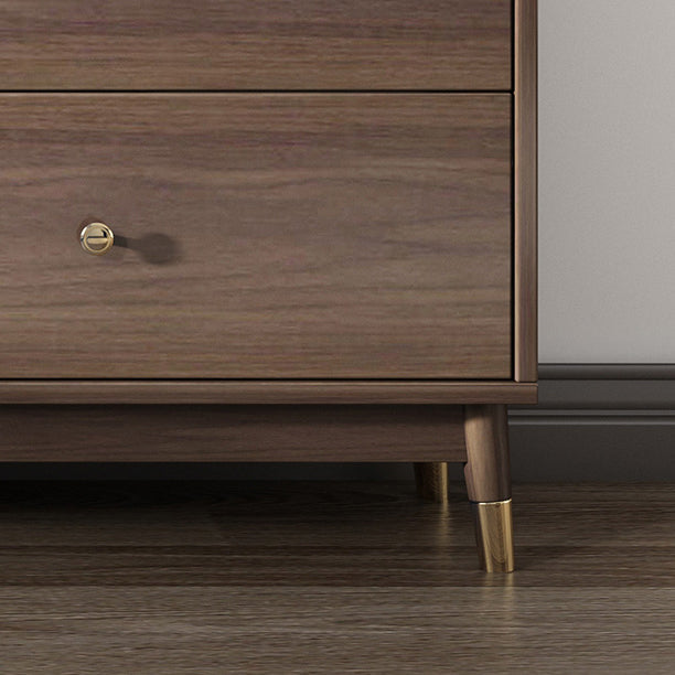 Puerta de vidrio de piso moderna de madera de madera fabricada en marrón