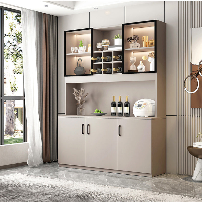 Porte de sol en bois de bouteille moderne en bois fabriqué avec étagères de rangement