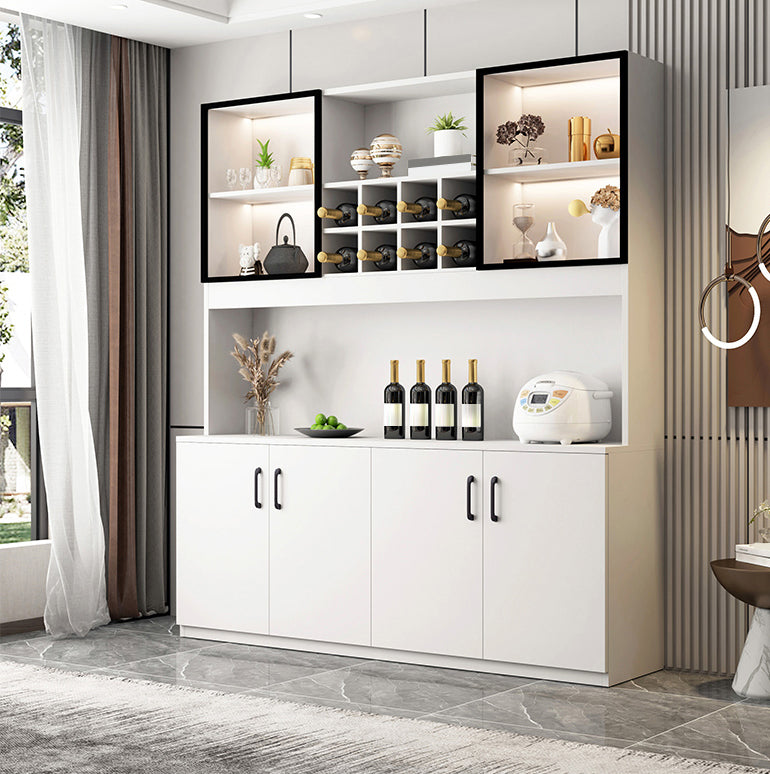 Porte de sol en bois de bouteille moderne en bois fabriqué avec étagères de rangement