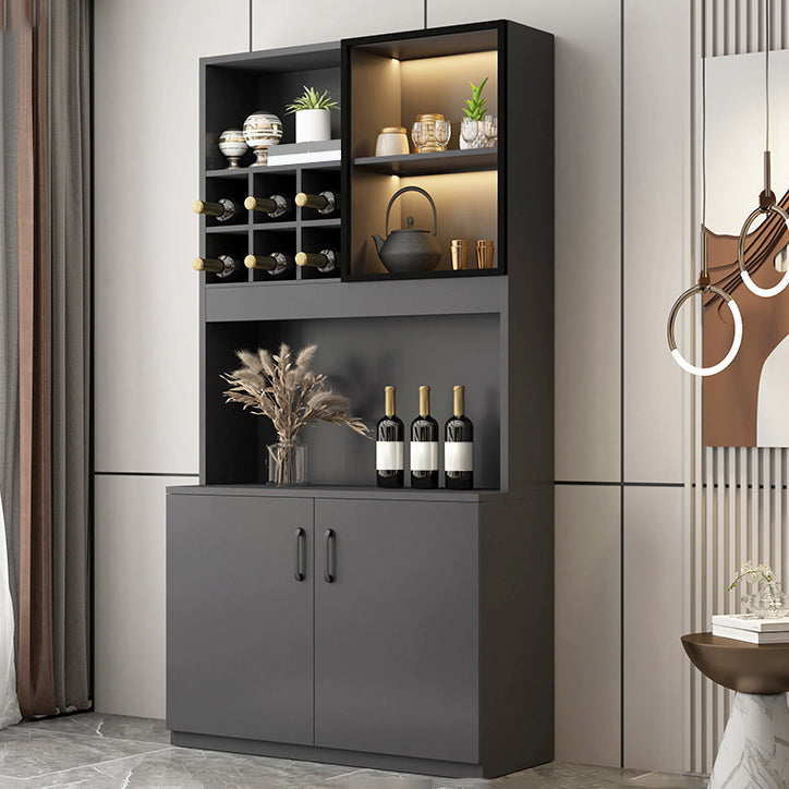 Puerta de vidrio de piso moderna de madera de madera fabricada con estantes de almacenamiento