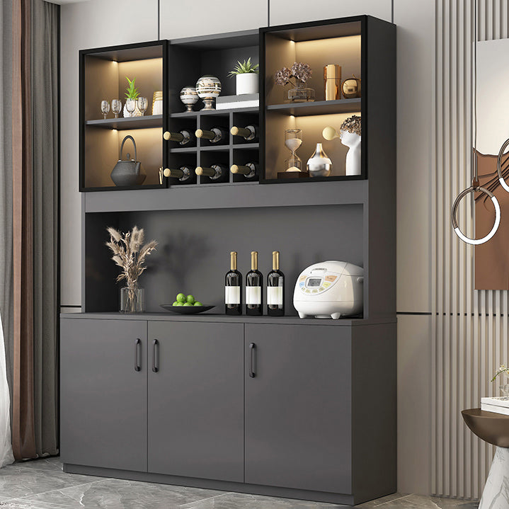 Puerta de vidrio de piso moderna de madera de madera fabricada con estantes de almacenamiento