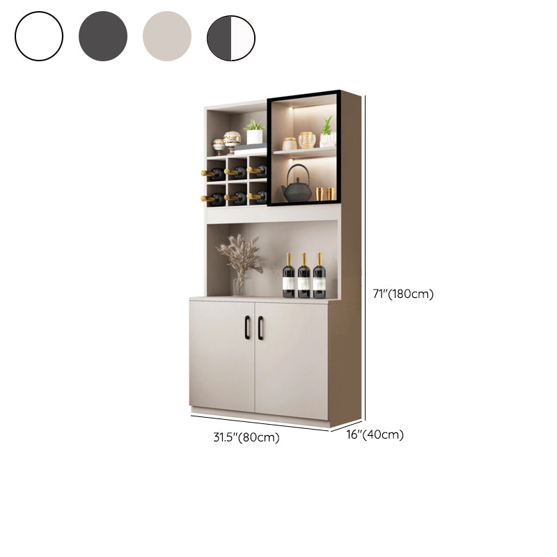 Porte de sol en bois de bouteille moderne en bois fabriqué avec étagères de rangement