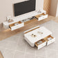 Modernism White TV Console Stone Media Console with Drawers for Home Clearhalo 'furn' 'furn_tv_stands_entertainment_centers' 'Furniture' 'Living Room Furniture' 'TV Stands & Entertainment Centers' 'TV Stands & Media Storage Furniture' 'tv_stands_entertainment_centers' 7782289