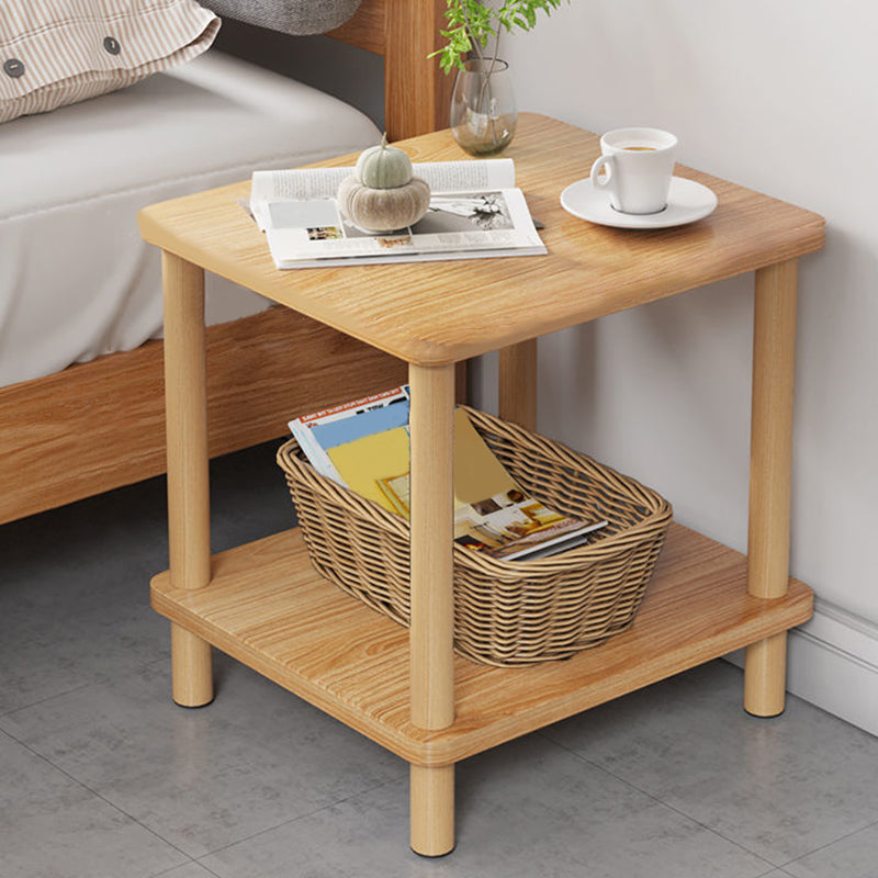 Scandinavian Open Storage Accent Table Nightstand 21" Tall with Legs Natural 1 Piece Clearhalo 'Bedroom Furniture' 'furn' 'furn_night_stand' 'Furniture' 'night_stand' 'Nightstands' 7782400
